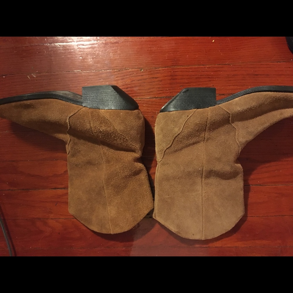 Suede fringe heeled boots - Picture 2 of 3